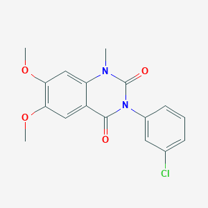 molecular formula C17H15ClN2O4 B5717513 3-(3-chlorophenyl)-6,7-dimethoxy-1-methyl-2,4(1H,3H)-quinazolinedione 