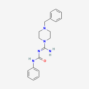 molecular formula C19H23N5O B5717527 N-(anilinocarbonyl)-4-benzyl-1-piperazinecarboximidamide 