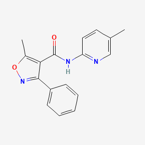molecular formula C17H15N3O2 B5717531 5-methyl-N-(5-methyl-2-pyridinyl)-3-phenyl-4-isoxazolecarboxamide 