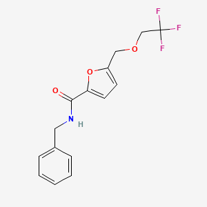 molecular formula C15H14F3NO3 B5717536 N-benzyl-5-[(2,2,2-trifluoroethoxy)methyl]-2-furamide 