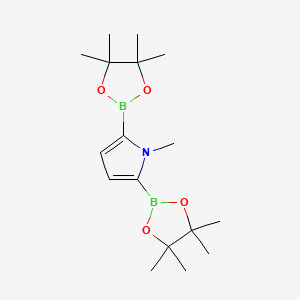 molecular formula C17H29B2NO4 B571754 1-Methyl-2,5-bis(4,4,5,5-tetramethyl-1,3,2-dioxaborolan-2-yl)-1H-pyrrole CAS No. 1218791-17-3