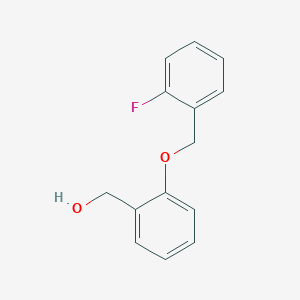 molecular formula C14H13FO2 B5717558 {2-[(2-fluorobenzyl)oxy]phenyl}methanol 