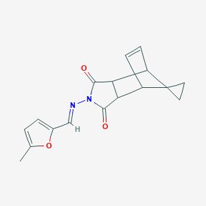 4'-{[(5-methyl-2-furyl)methylene]amino}-4'-azaspiro[cyclopropane-1,10'-tricyclo[5.2.1.0~2,6~]decane]-8'-ene-3',5'-dione