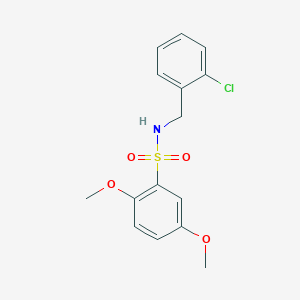 molecular formula C15H16ClNO4S B5717621 N-(2-chlorobenzyl)-2,5-dimethoxybenzenesulfonamide 