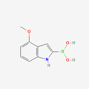 molecular formula C9H10BNO3 B571765 (4-Methoxy-1H-indol-2-yl)boronic acid CAS No. 1256355-60-8
