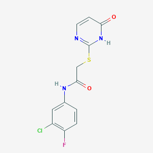 N-(3-chloro-4-fluorophenyl)-2-[(4-hydroxy-2-pyrimidinyl)thio]acetamide