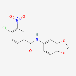 molecular formula C14H9ClN2O5 B5717672 N-1,3-benzodioxol-5-yl-4-chloro-3-nitrobenzamide 
