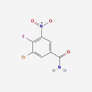molecular formula C7H4BrFN2O3 B571769 3-溴-4-氟-5-硝基苯甲酰胺 CAS No. 1345471-86-4