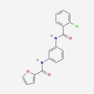molecular formula C18H13ClN2O3 B5717691 N-{3-[(2-chlorobenzoyl)amino]phenyl}-2-furamide 