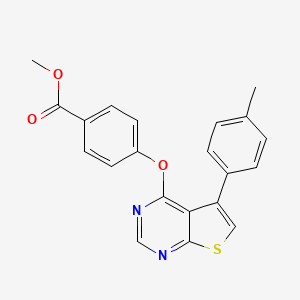 molecular formula C21H16N2O3S B5717721 methyl 4-{[5-(4-methylphenyl)thieno[2,3-d]pyrimidin-4-yl]oxy}benzoate 