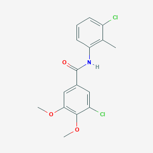 molecular formula C16H15Cl2NO3 B5717793 3-chloro-N-(3-chloro-2-methylphenyl)-4,5-dimethoxybenzamide 
