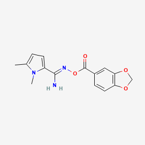 molecular formula C15H15N3O4 B5717798 N'-[(1,3-benzodioxol-5-ylcarbonyl)oxy]-1,5-dimethyl-1H-pyrrole-2-carboximidamide 