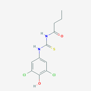 molecular formula C11H12Cl2N2O2S B5717810 N-{[(3,5-dichloro-4-hydroxyphenyl)amino]carbonothioyl}butanamide 
