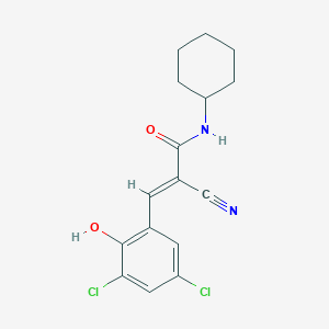 molecular formula C16H16Cl2N2O2 B5717812 2-cyano-N-cyclohexyl-3-(3,5-dichloro-2-hydroxyphenyl)acrylamide 
