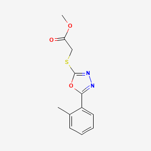 molecular formula C12H12N2O3S B5717815 methyl {[5-(2-methylphenyl)-1,3,4-oxadiazol-2-yl]thio}acetate 