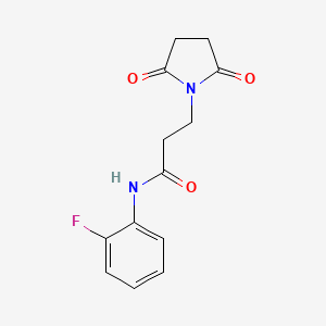 molecular formula C13H13FN2O3 B5717822 3-(2,5-dioxo-1-pyrrolidinyl)-N-(2-fluorophenyl)propanamide 