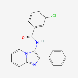 molecular formula C20H14ClN3O B5717853 3-chloro-N-(2-phenylimidazo[1,2-a]pyridin-3-yl)benzamide 