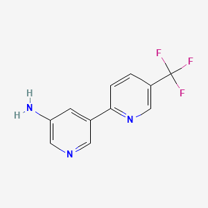 molecular formula C11H8F3N3 B571786 5-(Trifluoromethyl)-[2,3'-bipyridin]-5'-amine CAS No. 1255634-59-3