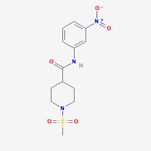 molecular formula C13H17N3O5S B5717860 1-(methylsulfonyl)-N-(3-nitrophenyl)-4-piperidinecarboxamide 