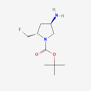 molecular formula C10H19FN2O2 B571788 tert-butyl (2S,4R)-4-amino-2-(fluoromethyl)pyrrolidine-1-carboxylate CAS No. 1207853-03-9