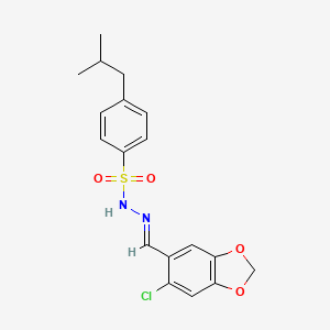 molecular formula C18H19ClN2O4S B5717904 N'-[(6-chloro-1,3-benzodioxol-5-yl)methylene]-4-isobutylbenzenesulfonohydrazide 
