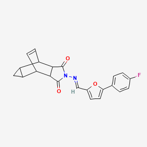 molecular formula C22H17FN2O3 B5717910 4-({[5-(4-fluorophenyl)-2-furyl]methylene}amino)-4-azatetracyclo[5.3.2.0~2,6~.0~8,10~]dodec-11-ene-3,5-dione 