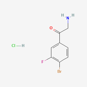 molecular formula C8H8BrClFNO B571792 2-Amino-1-(4-bromo-3-fluorophenyl)ethanone hydrochloride CAS No. 1260679-52-4