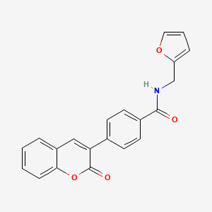 molecular formula C21H15NO4 B5717923 N-(2-furylmethyl)-4-(2-oxo-2H-chromen-3-yl)benzamide 