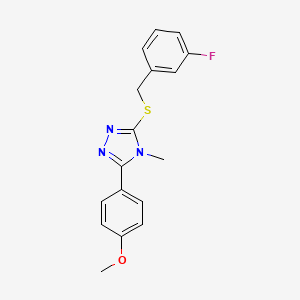 molecular formula C17H16FN3OS B5717939 3-[(3-fluorobenzyl)thio]-5-(4-methoxyphenyl)-4-methyl-4H-1,2,4-triazole 