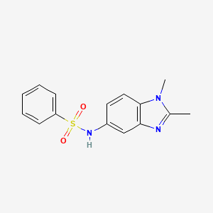 molecular formula C15H15N3O2S B5717983 N-(1,2-dimethyl-1H-benzimidazol-5-yl)benzenesulfonamide 
