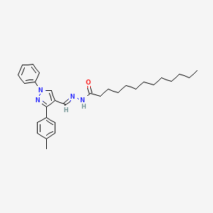 molecular formula C30H40N4O B5717986 N'-{[3-(4-methylphenyl)-1-phenyl-1H-pyrazol-4-yl]methylene}tridecanohydrazide 