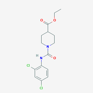 molecular formula C15H18Cl2N2O3 B5718022 ethyl 1-{[(2,4-dichlorophenyl)amino]carbonyl}-4-piperidinecarboxylate 