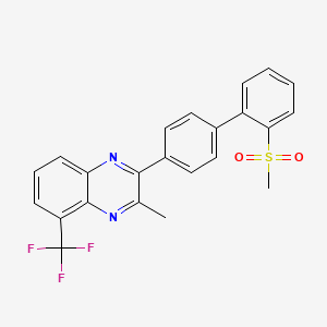 molecular formula C23H17F3N2O2S B571807 3-Methyl-2-[4-(2-methylsulfonylphenyl)phenyl]-5-(trifluoromethyl)quinoxaline CAS No. 1221265-39-9