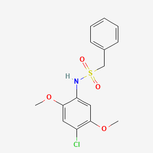 molecular formula C15H16ClNO4S B5718106 N-(4-chloro-2,5-dimethoxyphenyl)-1-phenylmethanesulfonamide 