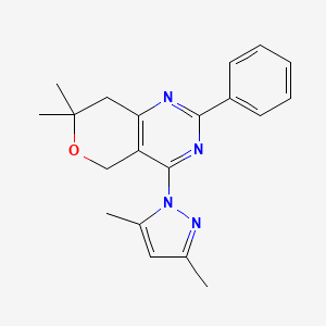 molecular formula C20H22N4O B5718157 4-(3,5-dimethyl-1H-pyrazol-1-yl)-7,7-dimethyl-2-phenyl-7,8-dihydro-5H-pyrano[4,3-d]pyrimidine 