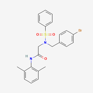 molecular formula C23H23BrN2O3S B5718169 N~2~-(4-bromobenzyl)-N~1~-(2,6-dimethylphenyl)-N~2~-(phenylsulfonyl)glycinamide 