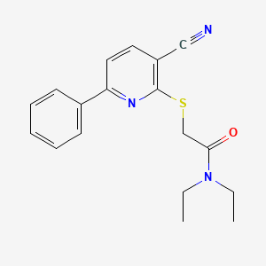 2-[(3-cyano-6-phenyl-2-pyridinyl)thio]-N,N-diethylacetamide