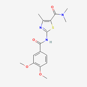 molecular formula C16H19N3O4S B5718180 2-[(3,4-dimethoxybenzoyl)amino]-N,N,4-trimethyl-1,3-thiazole-5-carboxamide 