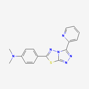 molecular formula C16H14N6S B5718206 N,N-dimethyl-4-[3-(2-pyridinyl)[1,2,4]triazolo[3,4-b][1,3,4]thiadiazol-6-yl]aniline 