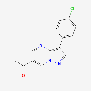 molecular formula C16H14ClN3O B5718223 1-[3-(4-chlorophenyl)-2,7-dimethylpyrazolo[1,5-a]pyrimidin-6-yl]ethanone 