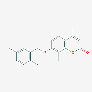 molecular formula C20H20O3 B5718239 7-[(2,5-dimethylbenzyl)oxy]-4,8-dimethyl-2H-chromen-2-one 