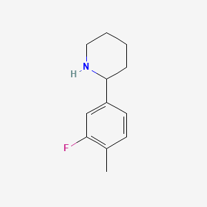 B571824 2-(3-Fluoro-4-methylphenyl)piperidine CAS No. 1257300-00-7