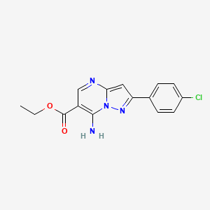 molecular formula C15H13ClN4O2 B5718252 ethyl 7-amino-2-(4-chlorophenyl)pyrazolo[1,5-a]pyrimidine-6-carboxylate 