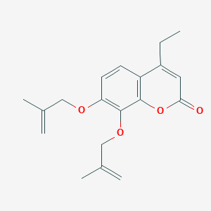 molecular formula C19H22O4 B5718281 4-ethyl-7,8-bis[(2-methyl-2-propen-1-yl)oxy]-2H-chromen-2-one 