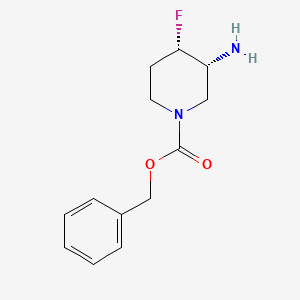 molecular formula C13H17FN2O2 B571831 苄基(3r,4s)-3-氨基-4-氟哌啶-1-羧酸盐 CAS No. 1207853-07-3