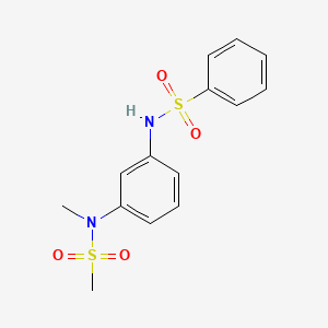 molecular formula C14H16N2O4S2 B5718344 N-{3-[methyl(methylsulfonyl)amino]phenyl}benzenesulfonamide 