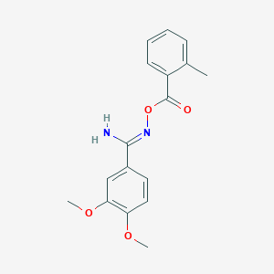 molecular formula C17H18N2O4 B5718349 3,4-dimethoxy-N'-[(2-methylbenzoyl)oxy]benzenecarboximidamide 