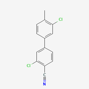 molecular formula C14H9Cl2N B571836 2-氯-4-(3-氯-4-甲苯基)苯甲腈 CAS No. 1355248-19-9