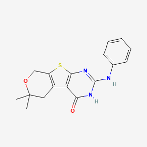 2-anilino-6,6-dimethyl-3,5,6,8-tetrahydro-4H-pyrano[4',3':4,5]thieno[2,3-d]pyrimidin-4-one