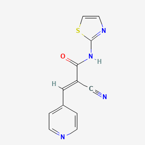 molecular formula C12H8N4OS B5718443 2-cyano-3-(4-pyridinyl)-N-1,3-thiazol-2-ylacrylamide 